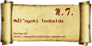 Mányoki Teobalda névjegykártya